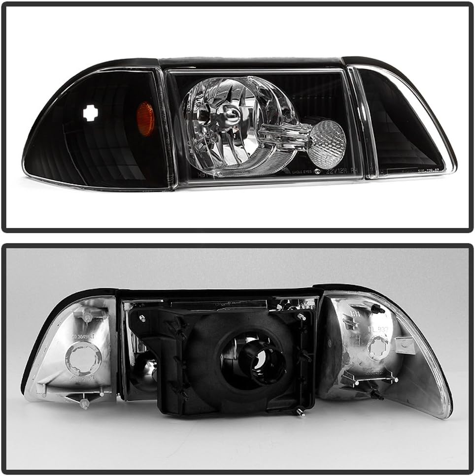Black Headlights with Corner Signal Lights Set Y8416