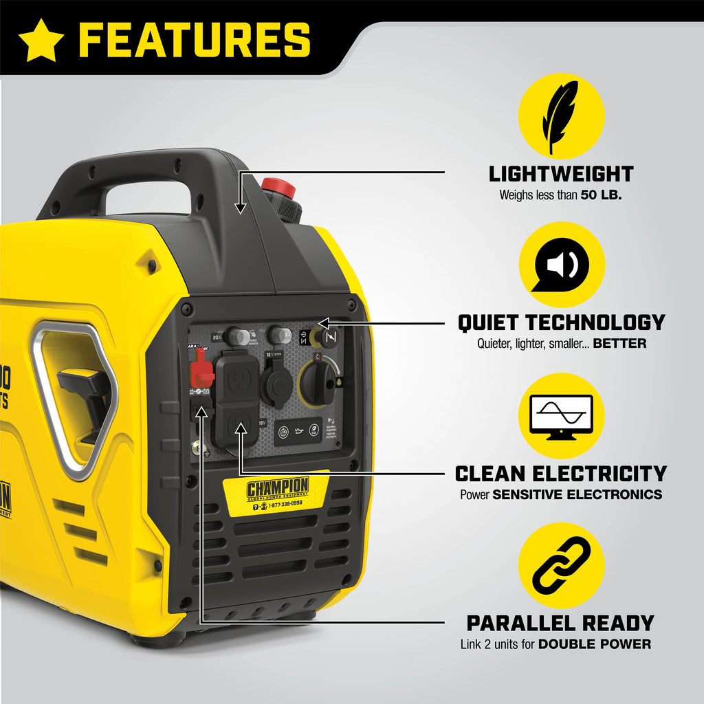 2000-Watt Portable Inverter Generator H617
