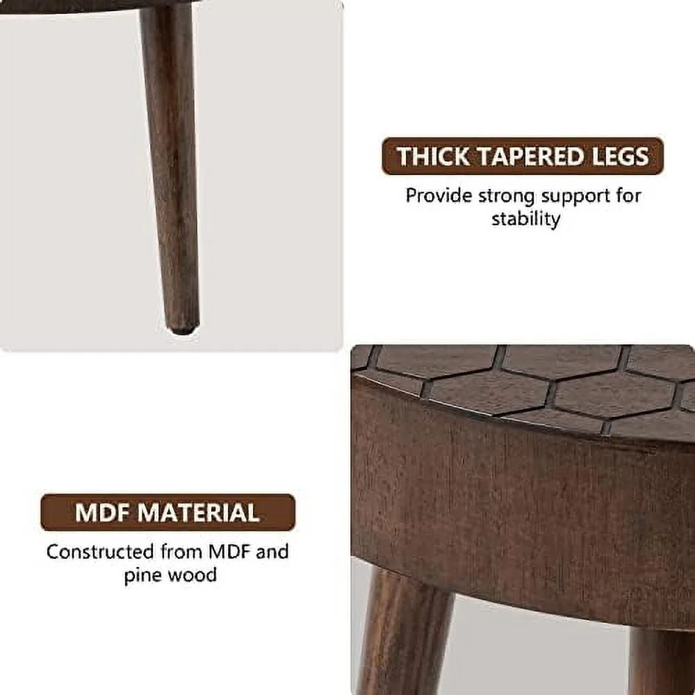 2 Piece Round Nesting Coffee Table Set Wood Z644