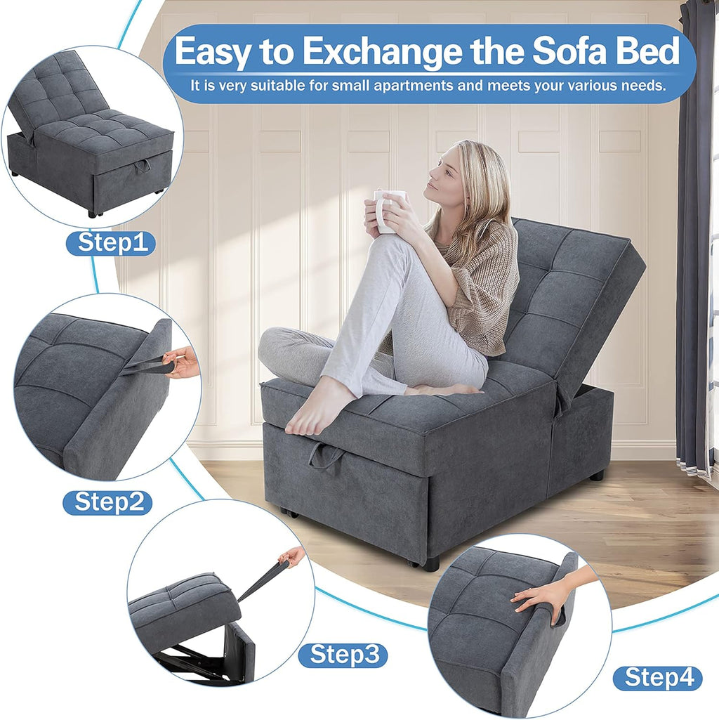 Convertible Chair Sofa Bed with Adjustable Backrest Q841