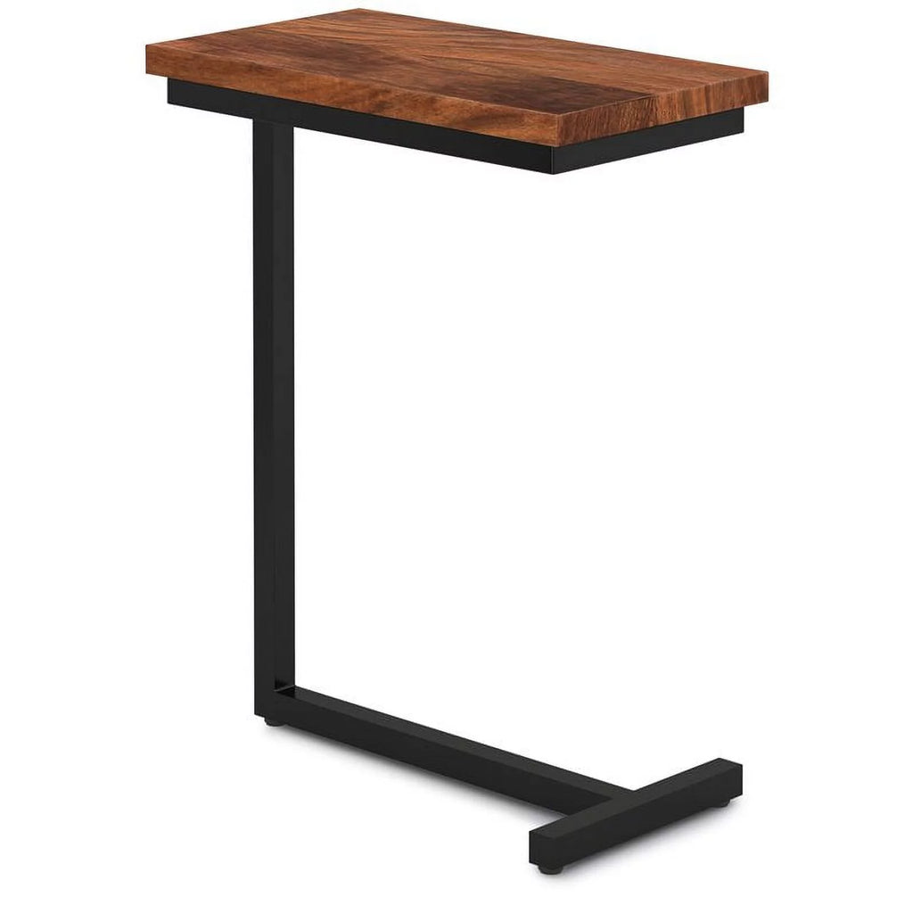 2-Piece 18" Rectangle Industrial C Side Table Set in Cognac Brown D468