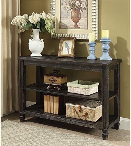 Antique Black Wood Sofa Table O658757