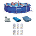 18ft x 48in Metal Frame Swimming Pool Set with Pump N125375