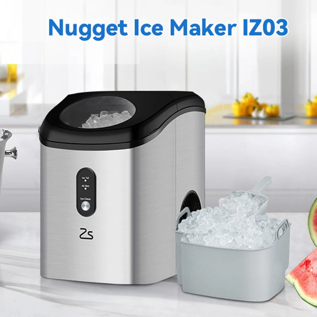 Nugget Ice Maker Countertop, Self-Cleaning Portable with Ice Scoop Z56019