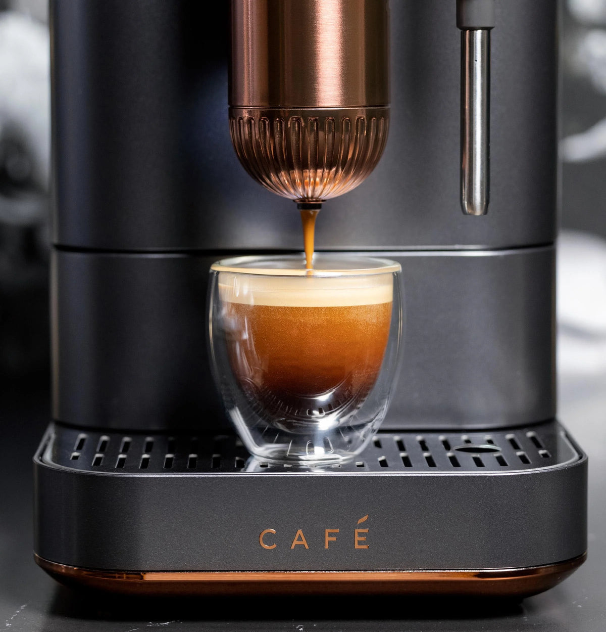 Automatic Espresso Machine with Milk Frother, Matte Black, 1.2 Liter A754