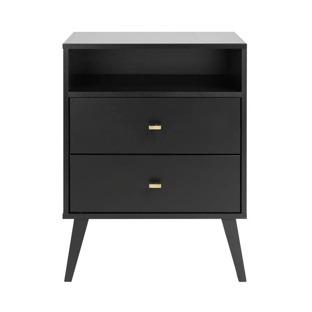 Black 2 Drawer Tall Nightstand M627032