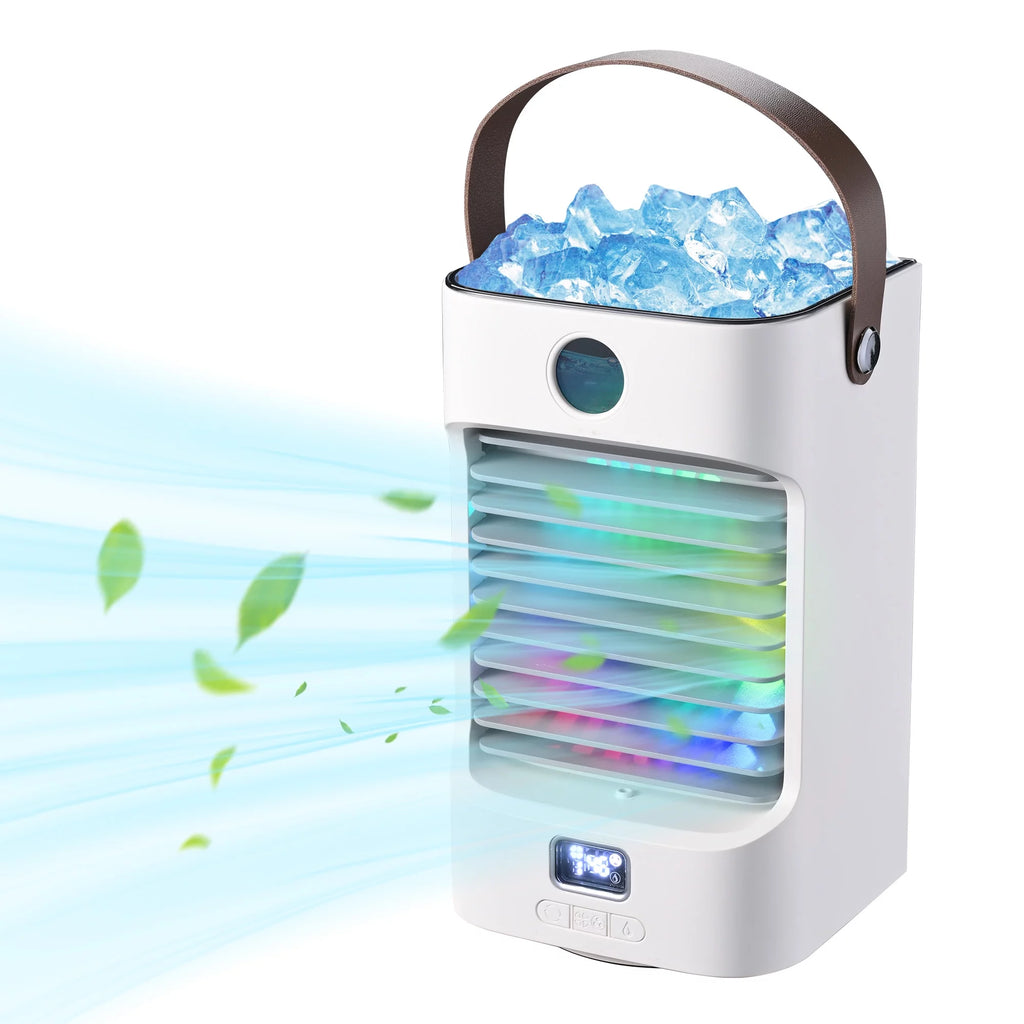 Portable Tabletop Air Cooler Fan with LED Light D966