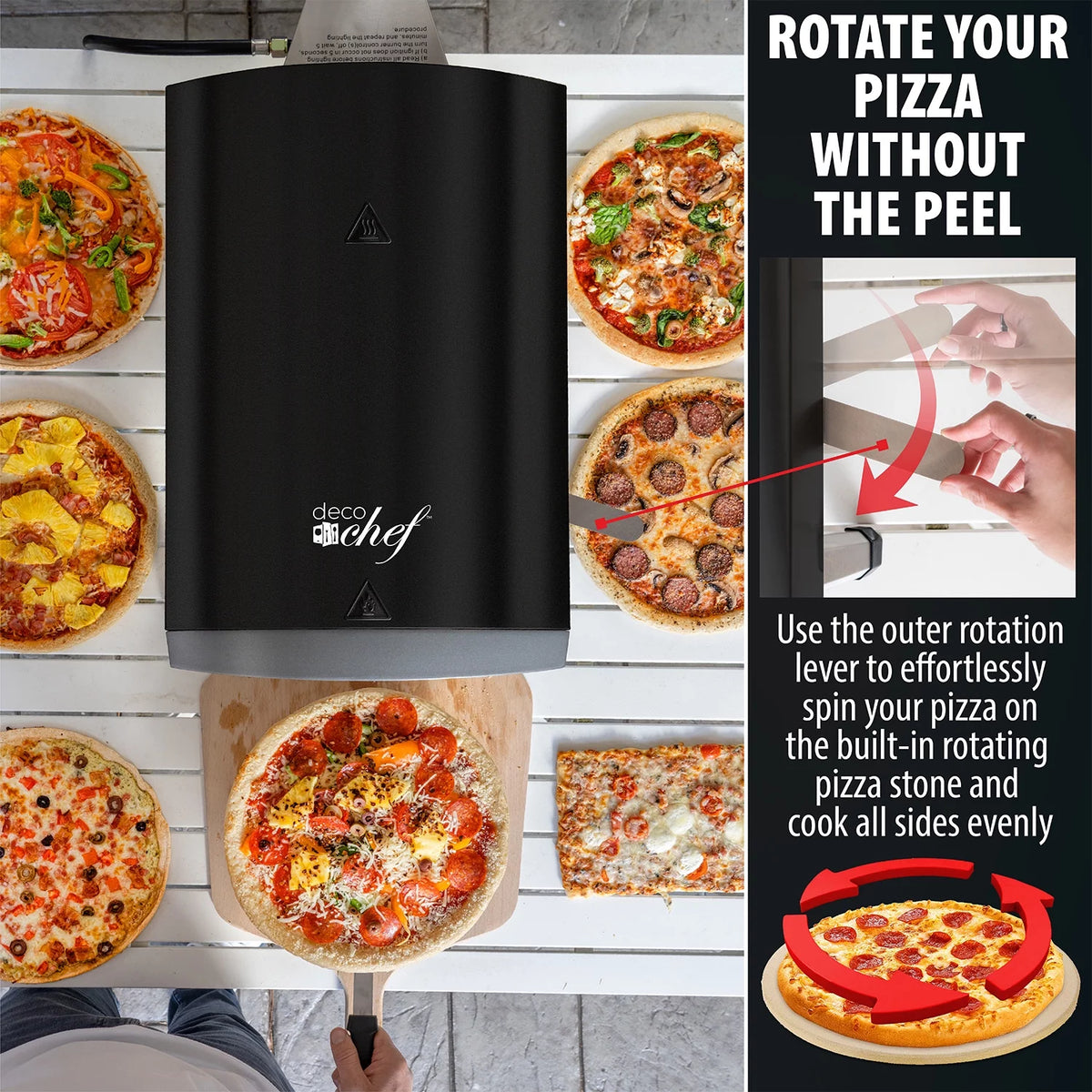 Black Portable Gas Pizza Oven X33411