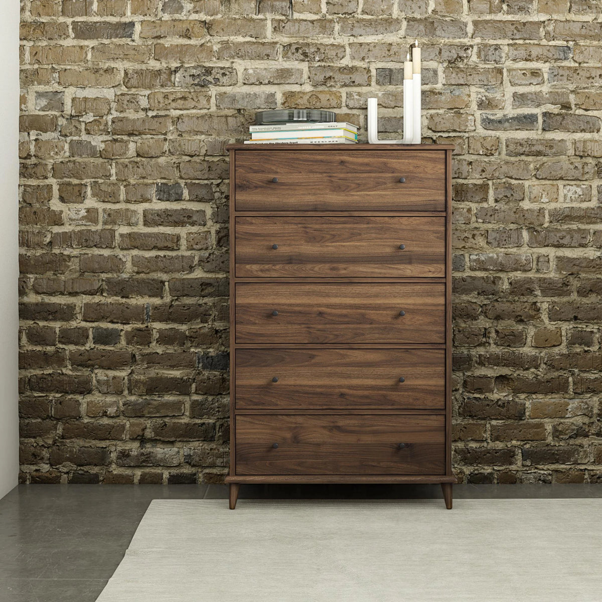 Ivory Oak 5-Drawer Dresser W267