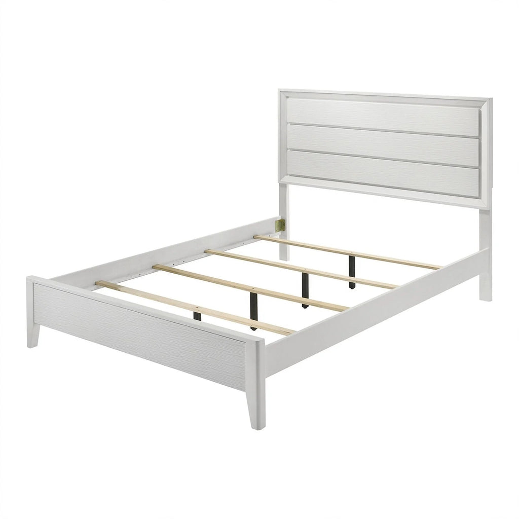 White Wood 3pc Bedroom Set King 2 Nightstands C856433