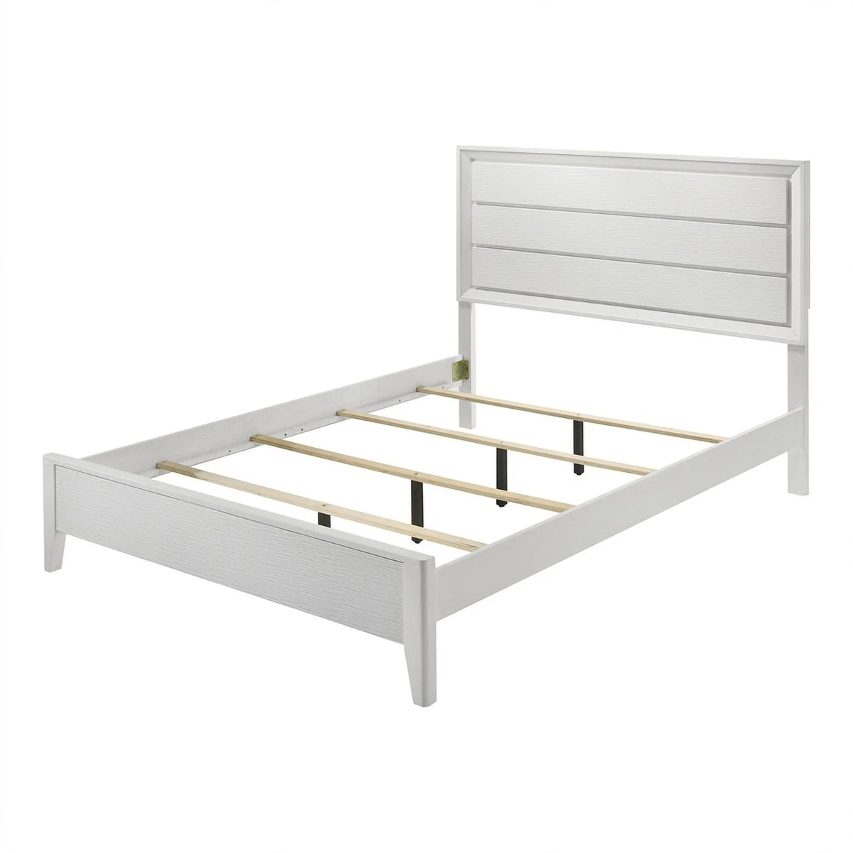 White Wood 3pc Bedroom Set King 2 Nightstands C856433
