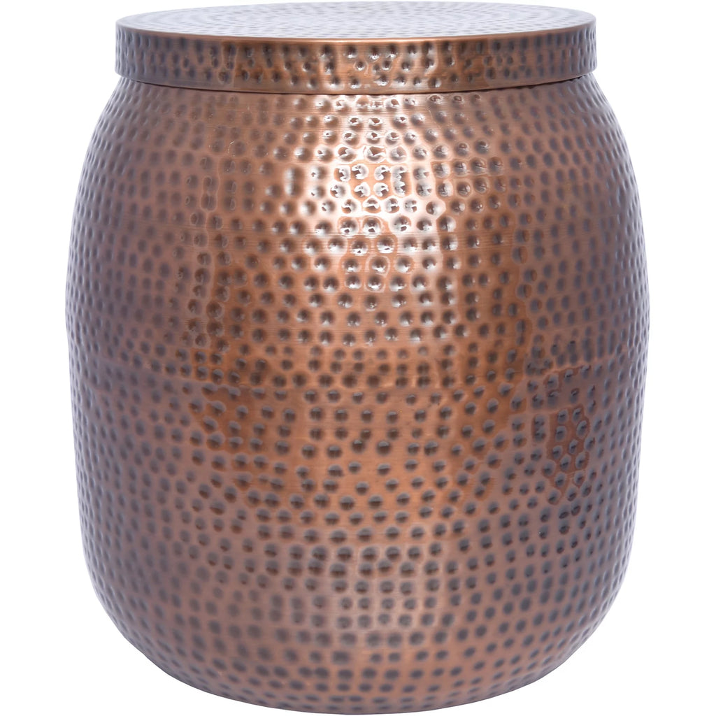 20" Hammered Finish Metal Garden Stool W7067