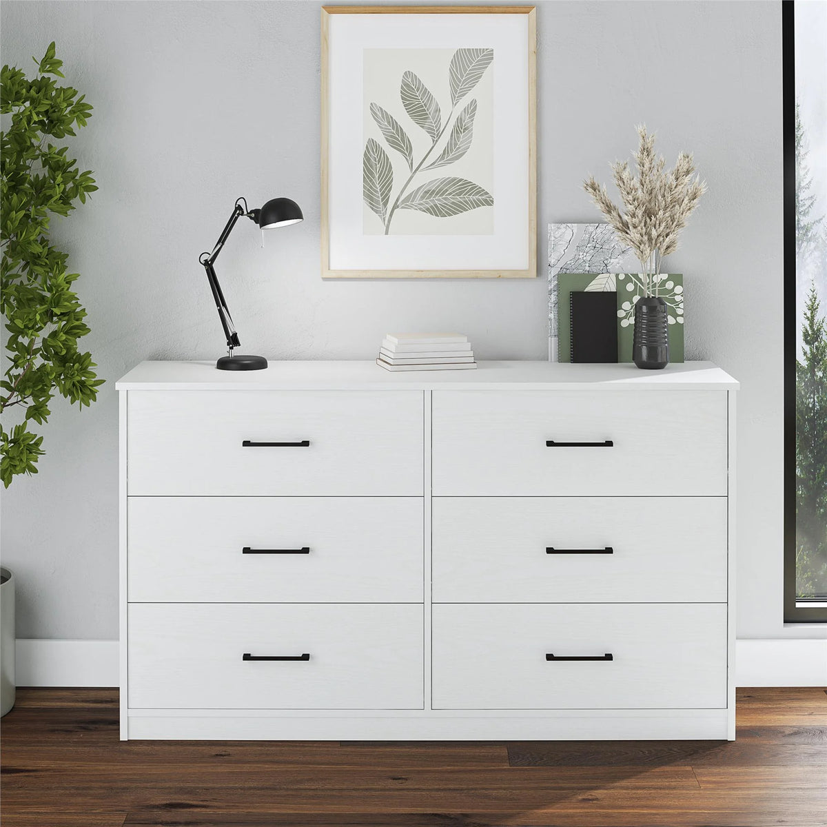 Black 6 Drawer Dresser N5679