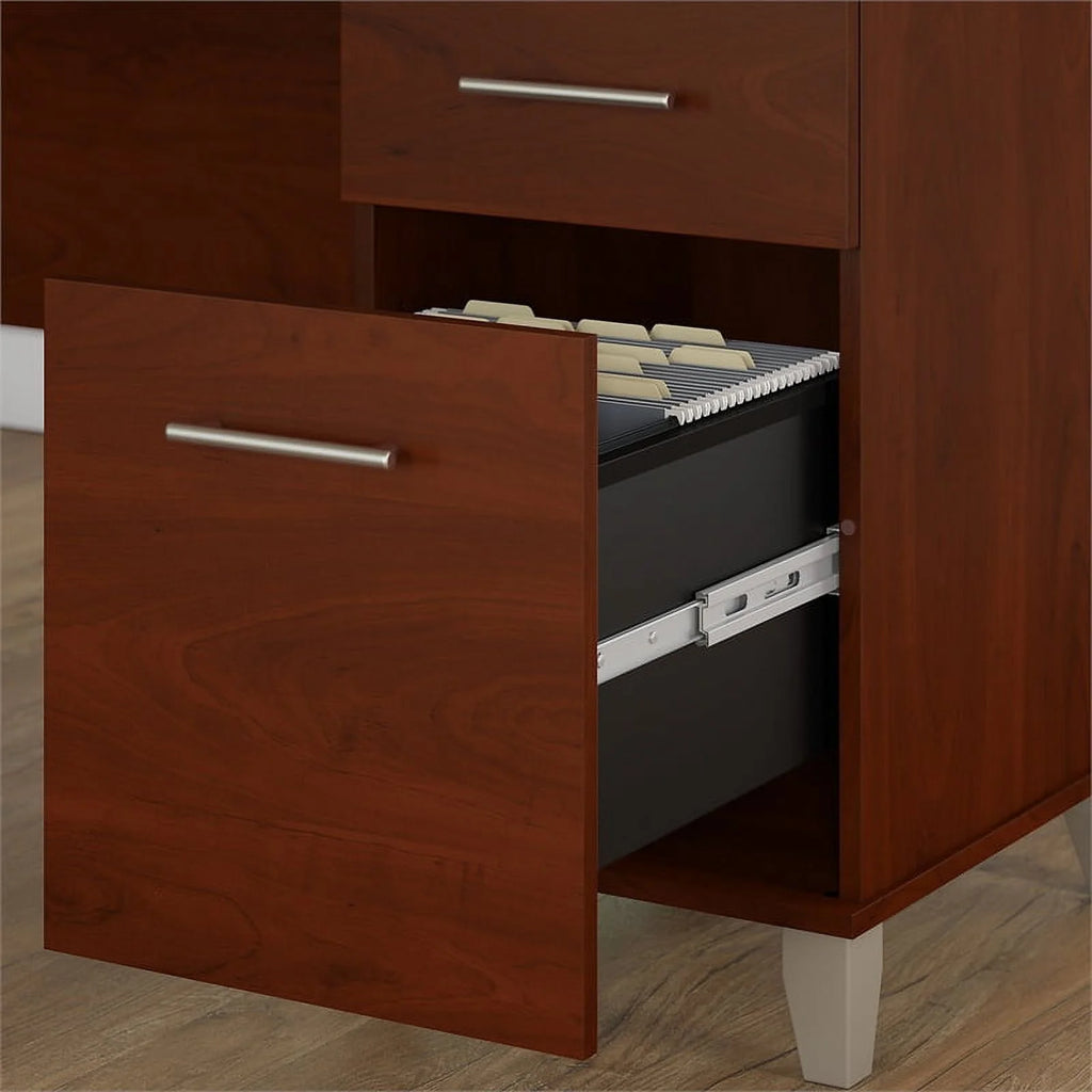 72W L Desk with Hutch & Bookcase Q596