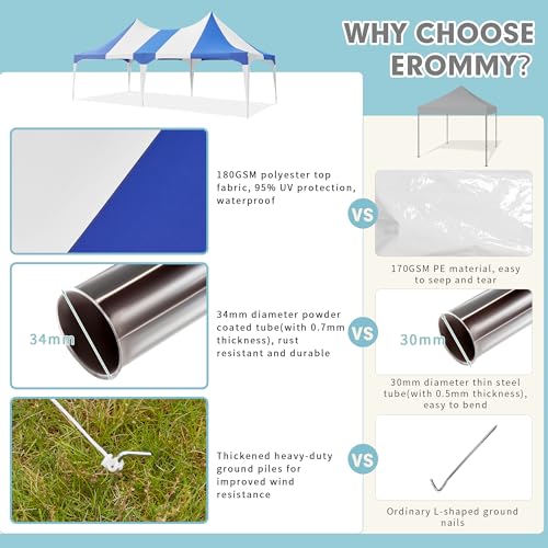 White 26x19ft Heavy Duty Canopy Tent with 8 Removable Sidewalls L32557