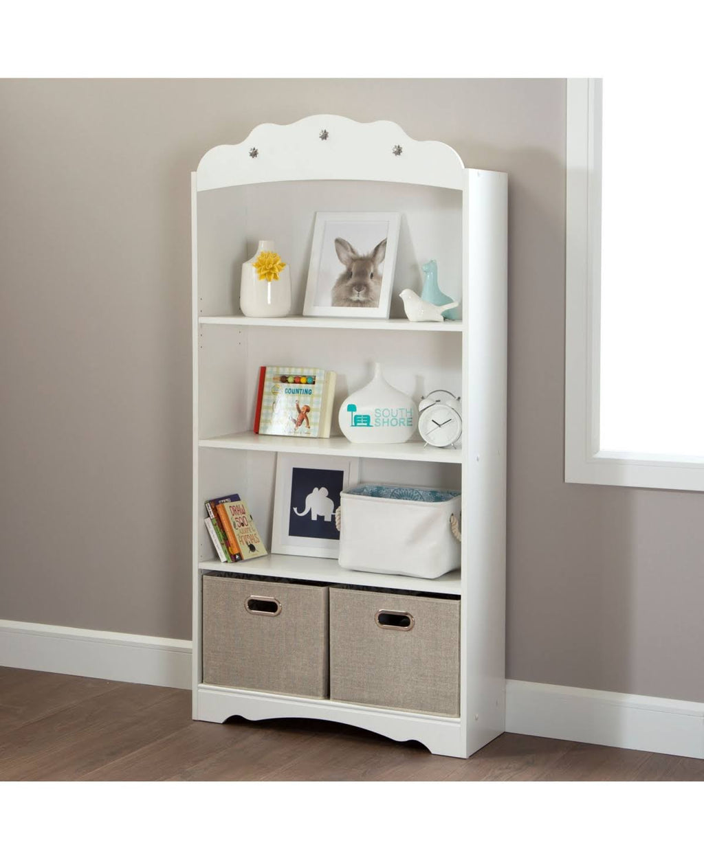 White 4 Shelf Bookcase T8907