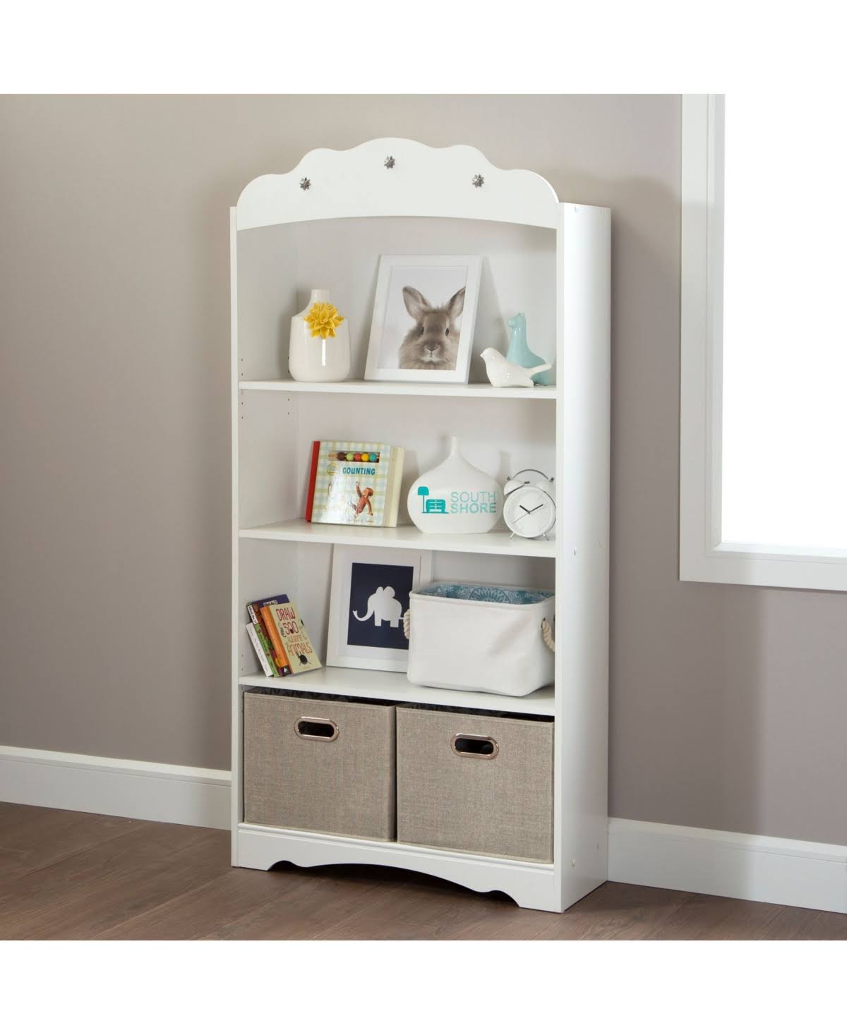 White 4 Shelf Bookcase T8907