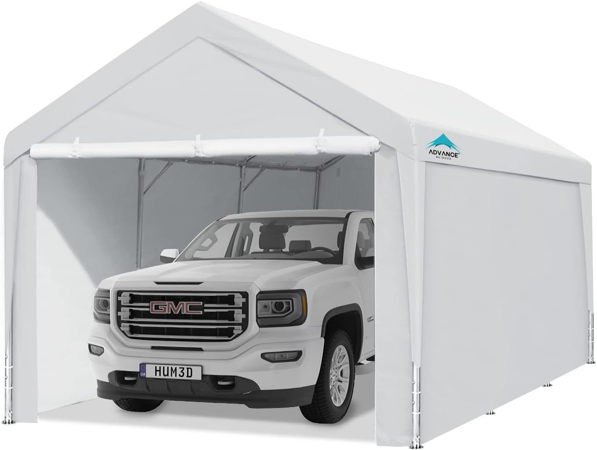 Adjustable 10x20 ft Heavy Duty Carport Canopy with Sidewalls J2918