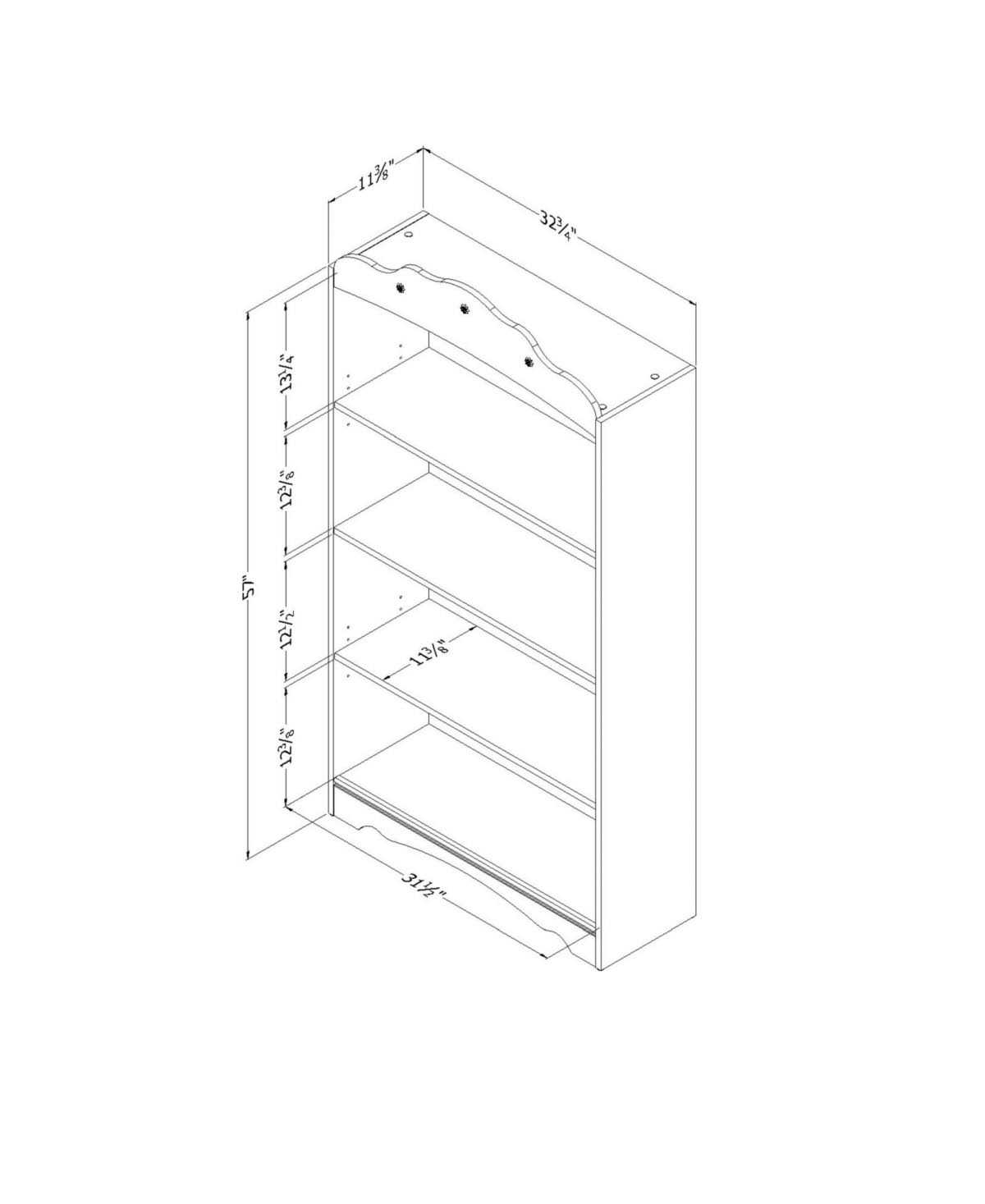 White 4 Shelf Bookcase T8907
