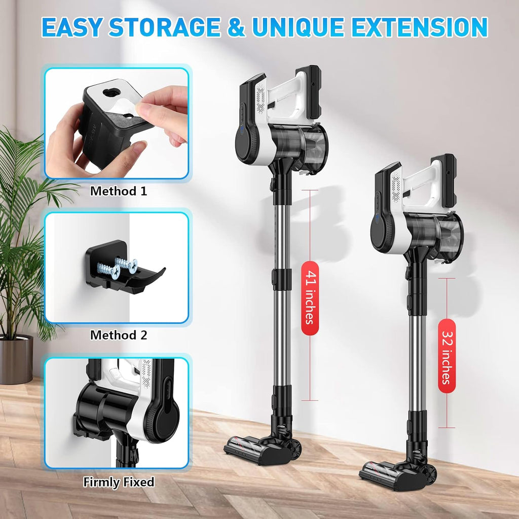 Cordless Vacuum Cleaner 26Kpa Lightweight Handheld Stick Vacuum with Electric Mop E494463