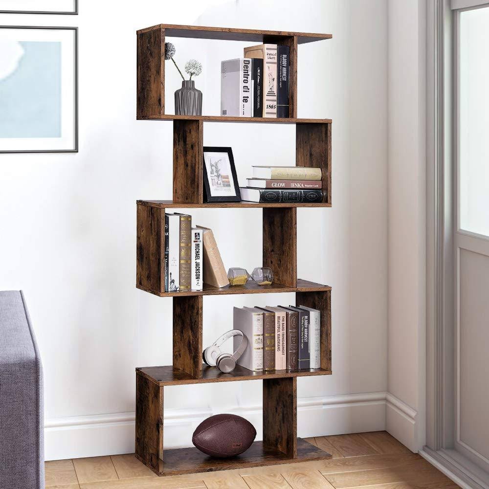 5 Tier S-Shaped Wood Bookcase X27797