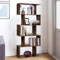 5 Tier S-Shaped Wood Bookcase X27797