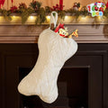 Knit White Bone Shape Christmas Dog Stocking D7929