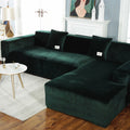 Velvet L Shape Sofa Cover with 2 Pillowcases B77956