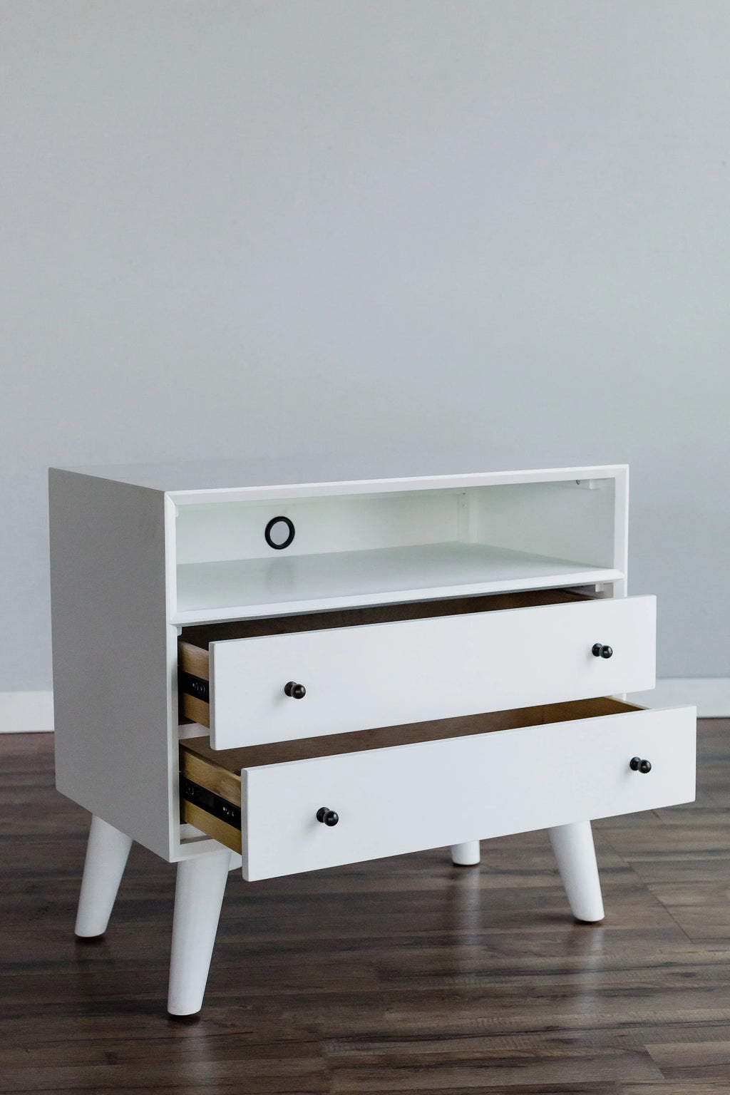 White 2 Drawer Wood Nightstand T683939