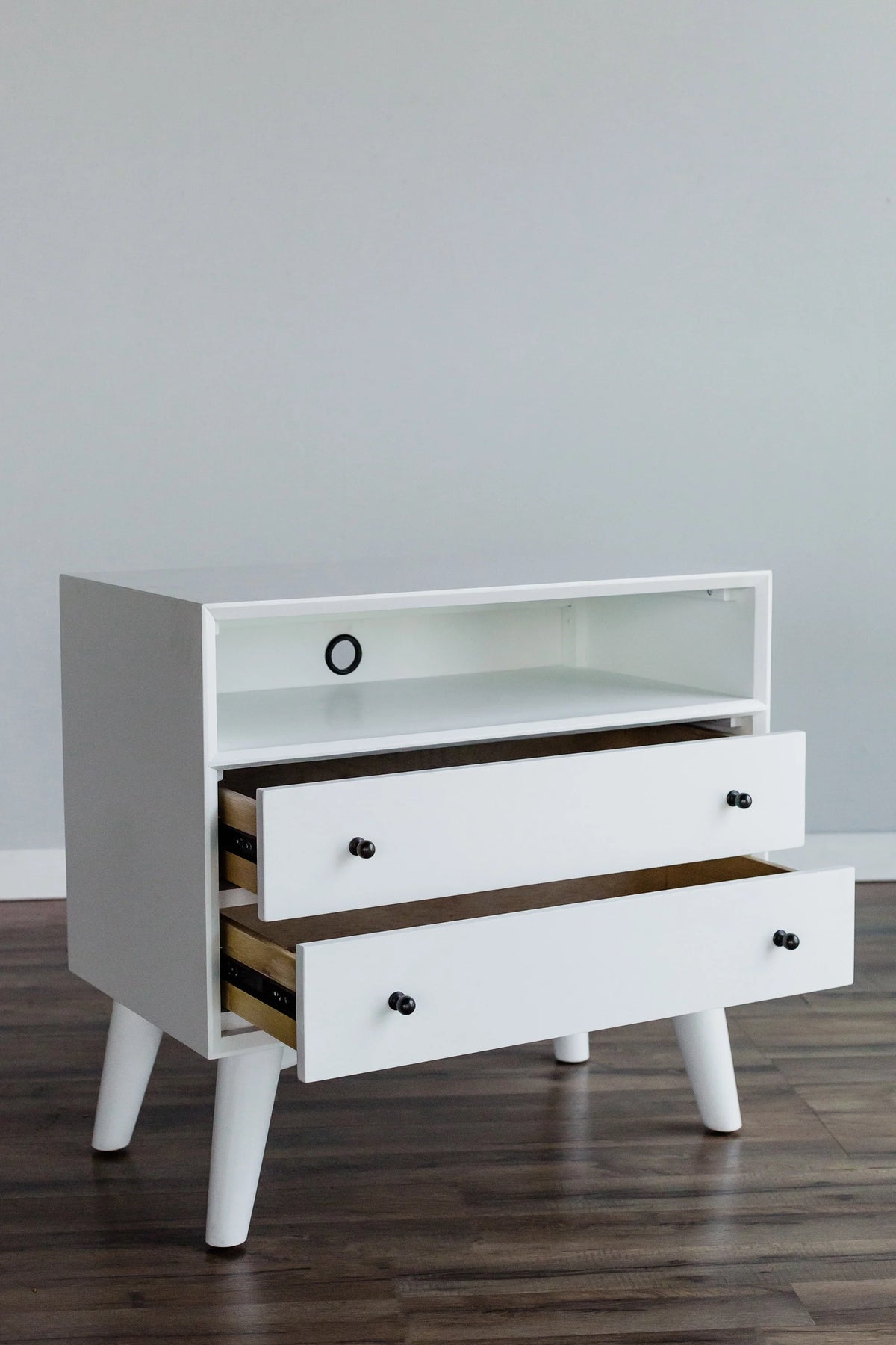 White 2 Drawer Wood Nightstand T683939