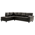 Black Faux Leather L Shape Sectional Sofa G674