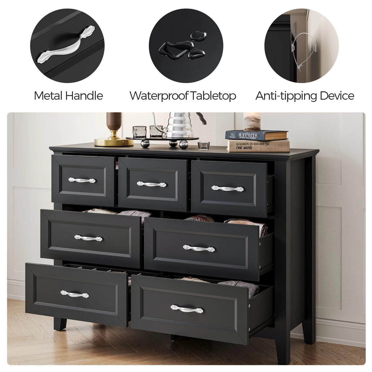 Rustic Oak 6 Drawer Dresser A621159