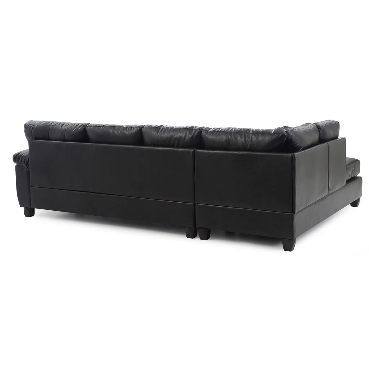 Black Faux Leather L Shape Sectional Sofa G674