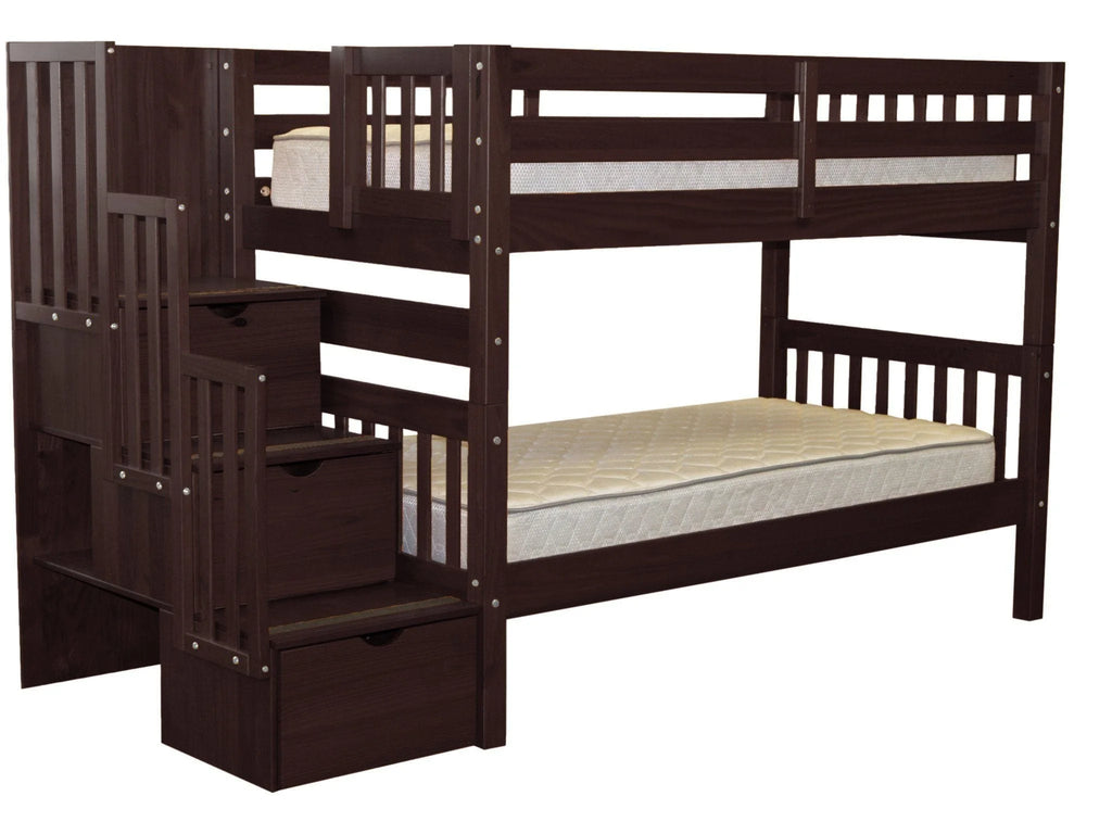 Twin over Twin Bunk Beds with 3 Drawers I568066
