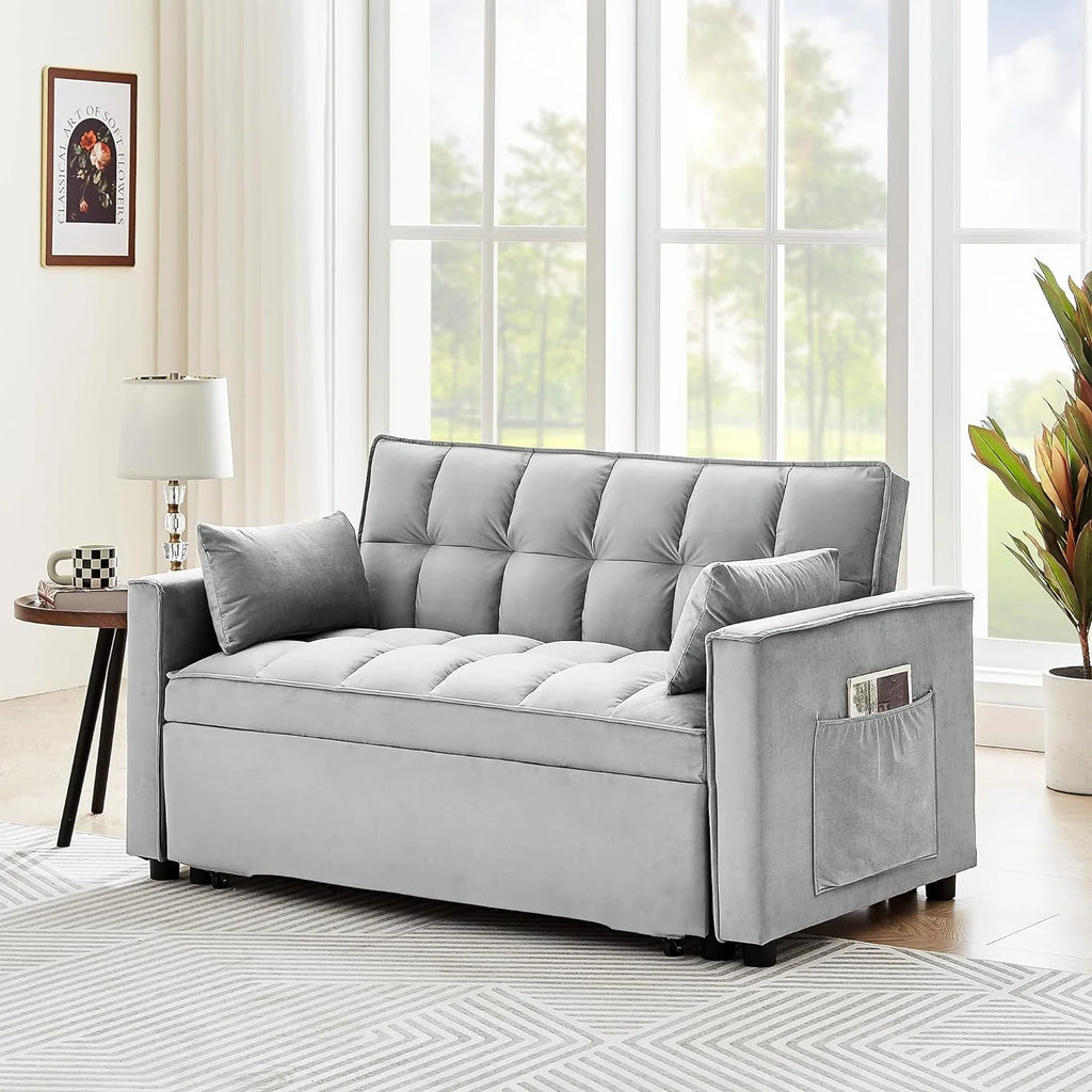 Velvet Convertible Sleeper Sofa Bed Q27030