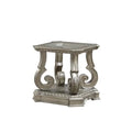 Antique Champagne Clear Glass Wood End Table P5093