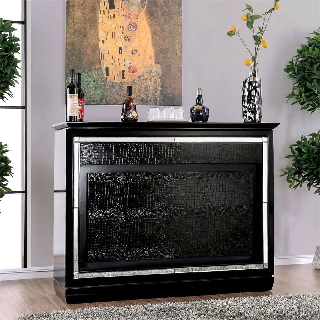 Black Wood Bar Table with LED H991058