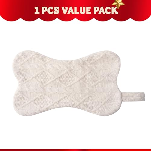 Knit White Bone Shape Christmas Dog Stocking D7929