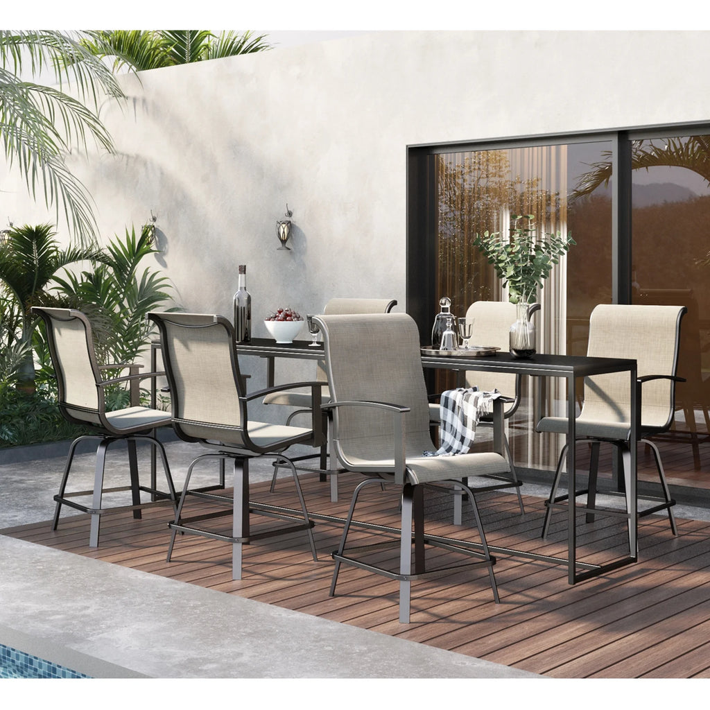 Outdoor Swivel Bar Chairs Set of 6 E16677