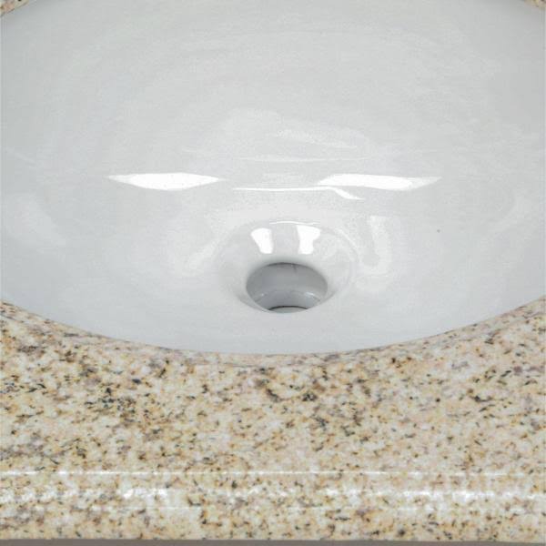 31x22 Golden Hill Granite Vanity Top with White Bowl N749514