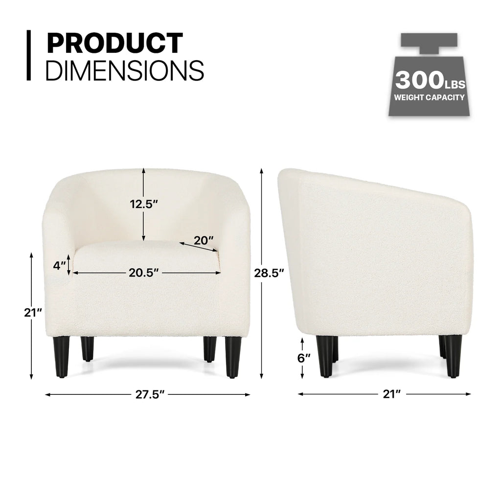 Cream Sherpa Upholstered Accent Chair I795323