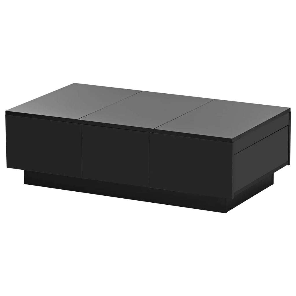 Black Extendable Coffee Table with 2 Drawers V1610