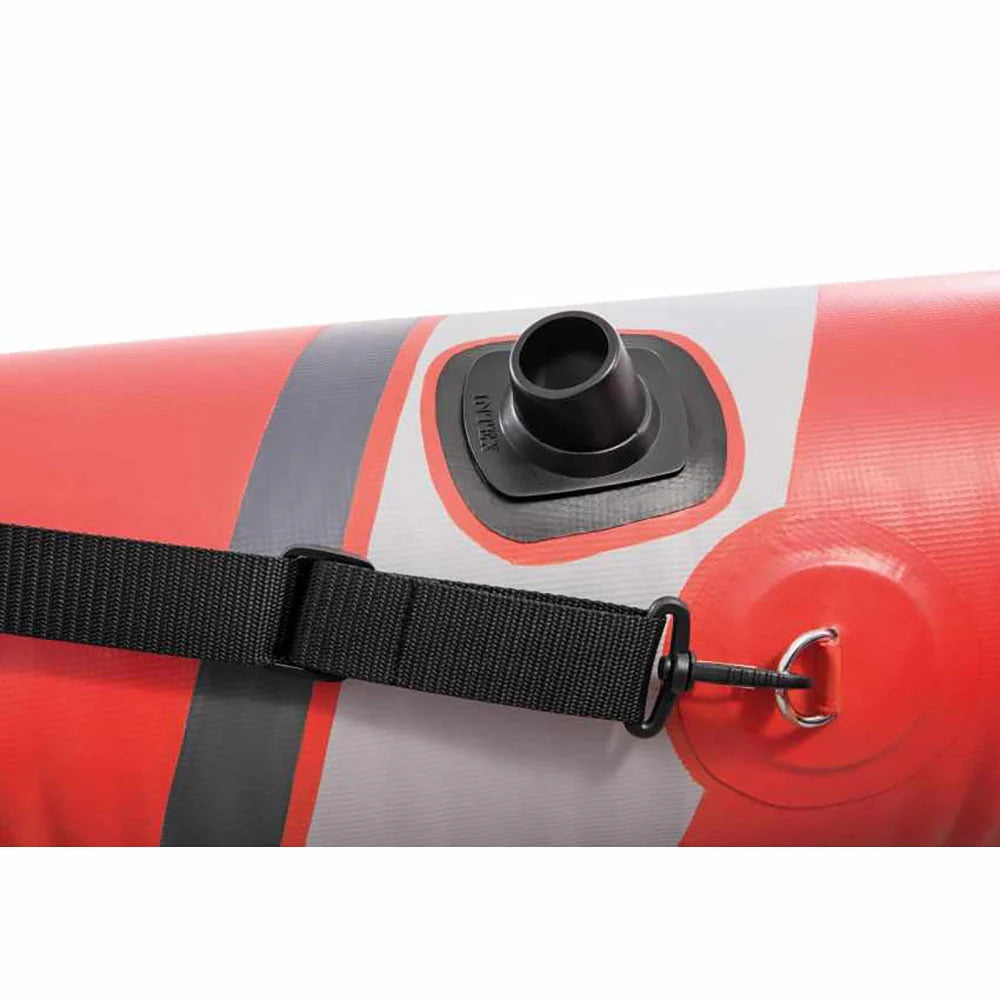 Inflatable 2 Person Vinyl Kayak with Oars & Pump, Red (2 Pack) Y346