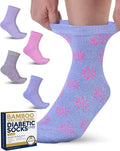 4 Pairs Ankle Bamboo Viscose Diabetic Socks J1984