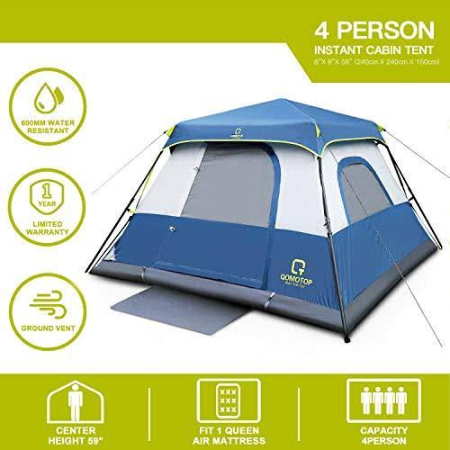 4 Person Water-Proof Pop Up Tent with Carry Bag U616297