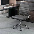 Armless Leather Swivel Office Chair R7146