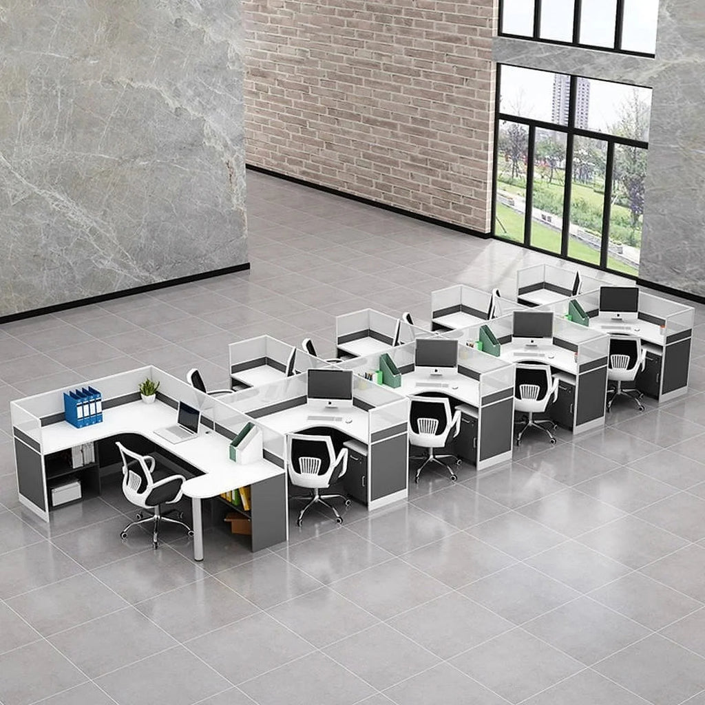 Creative Designer Screen Workstation Office Desk and Chair Y55704
