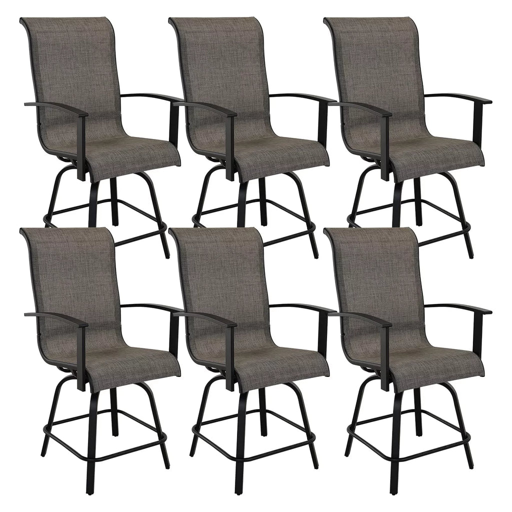 Outdoor Swivel Bar Chairs Set of 6 E16677