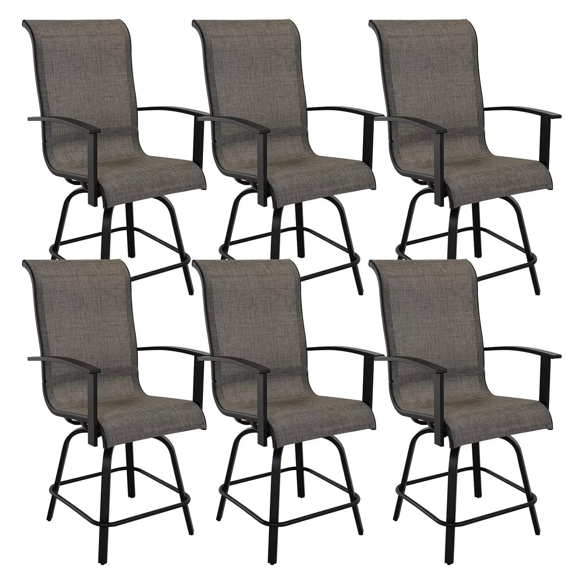 Outdoor Swivel Bar Chairs Set of 6 E16677