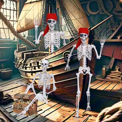 2 Pack 5.4Ft Posable Life Size Skeleton Decorations Y883368